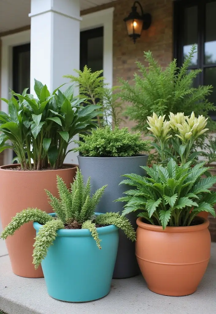 30 Front Porch Planter Ideas to Boost Your Curb Appeal 192 30 Front Porch Planter Ideas to Boost Your Curb Appeal - 30. Creative Planter Arrangements