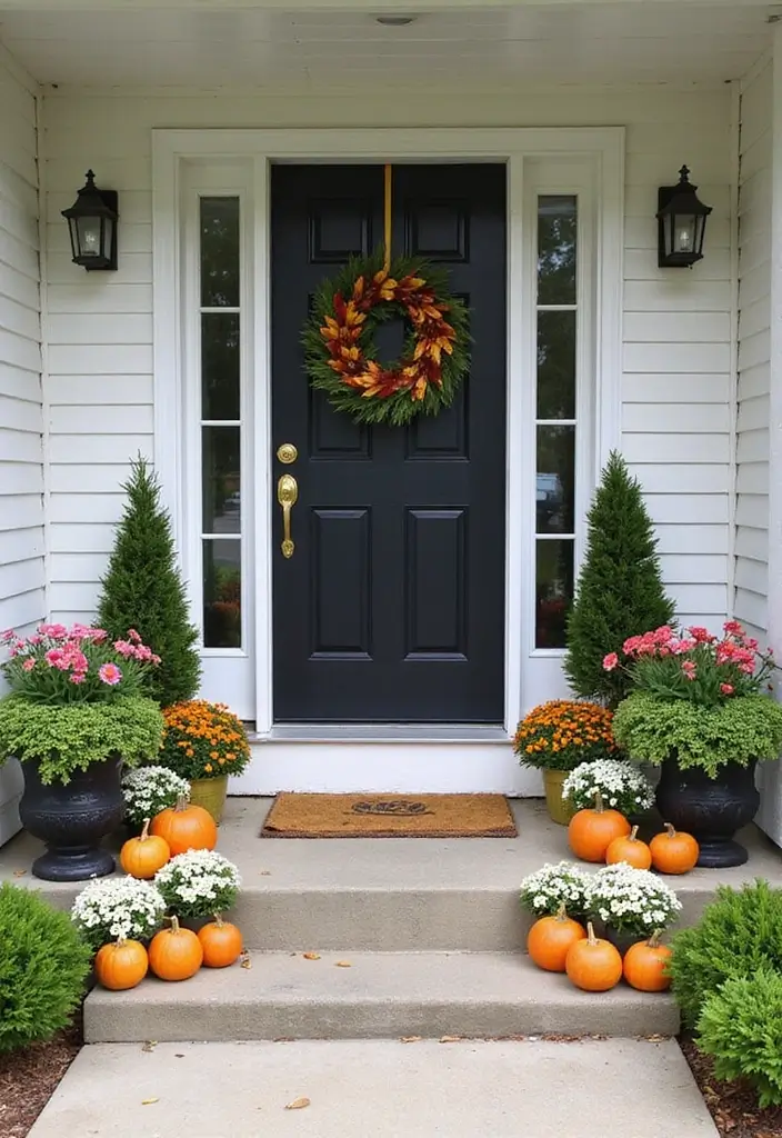 30 Front Porch Planter Ideas to Boost Your Curb Appeal 29 30 Front Porch Planter Ideas to Boost Your Curb Appeal - 5. Seasonal Displays