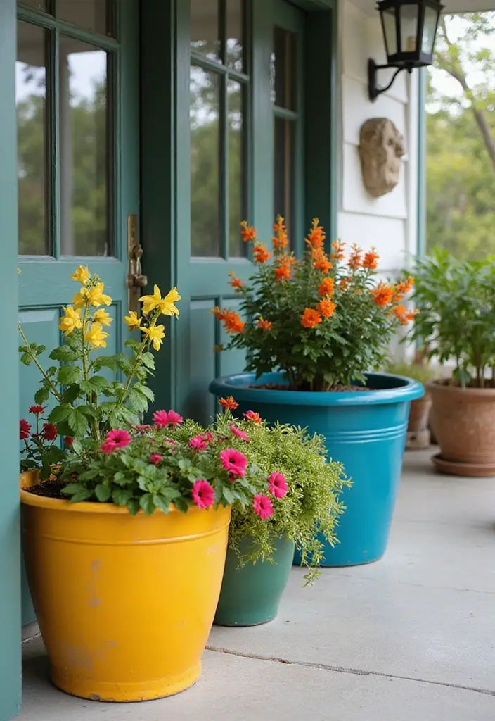 30 Front Porch Planter Ideas to Boost Your Curb Appeal 41 30 Front Porch Planter Ideas to Boost Your Curb Appeal - 7. Color Coordination