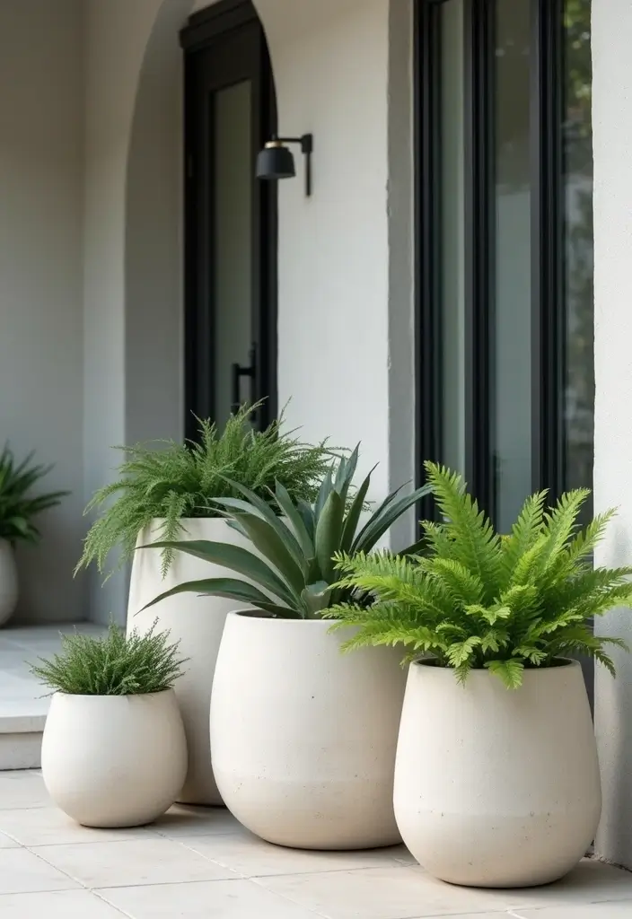 30 Front Porch Planter Ideas to Boost Your Curb Appeal 55 30 Front Porch Planter Ideas to Boost Your Curb Appeal - 9. Minimalist Planters