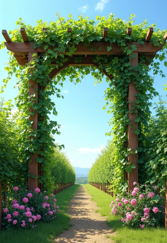 30 Grapes Trellis Ideas for a Flourishing Backyard Vineyard - 1. Classic Arbor Trellis