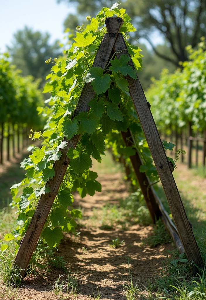 30 Grapes Trellis Ideas for a Flourishing Backyard Vineyard - 5. A Frame Trellis