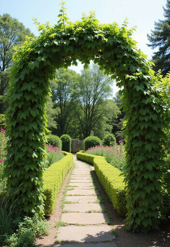 30 Grapes Trellis Ideas for a Flourishing Backyard Vineyard - 6. Arched Trellis