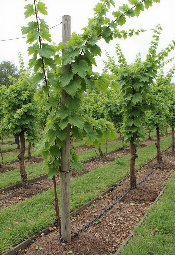 30 Grapes Trellis Ideas for a Flourishing Backyard Vineyard - 8. Simple Horizontal Trellis