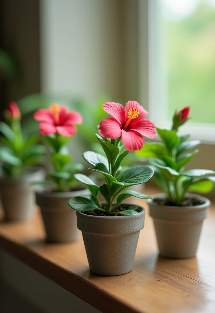 30 Hibiscus Planter Ideas That Bring Tropical Beauty - 20. Miniature Planters