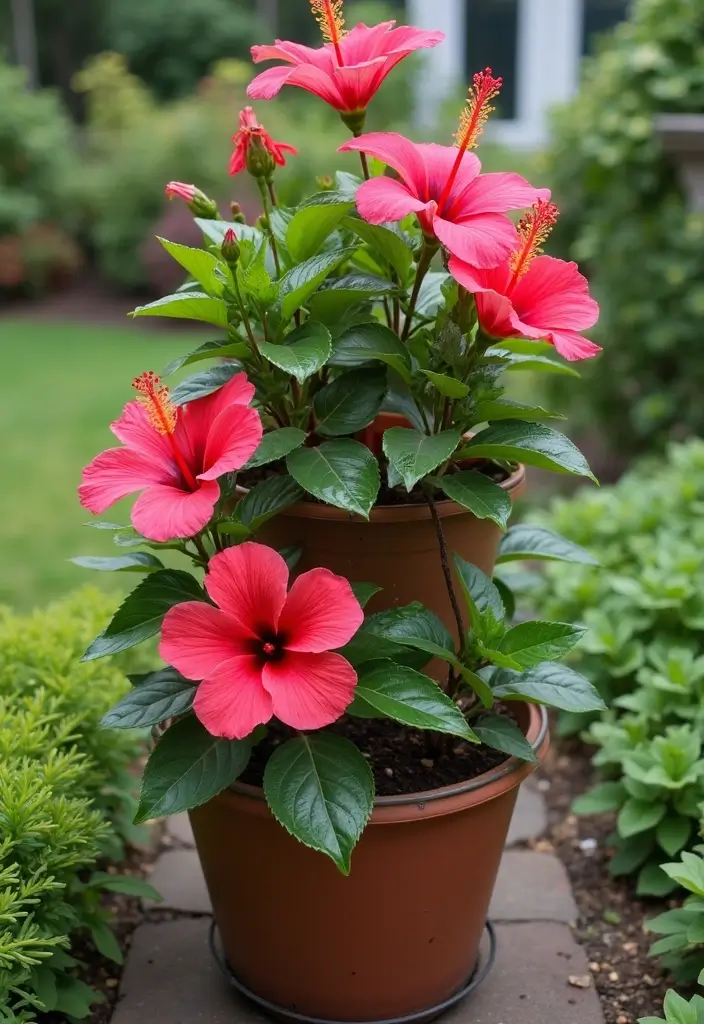 30 Hibiscus Planter Ideas That Bring Tropical Beauty - 5. Tiered Planters