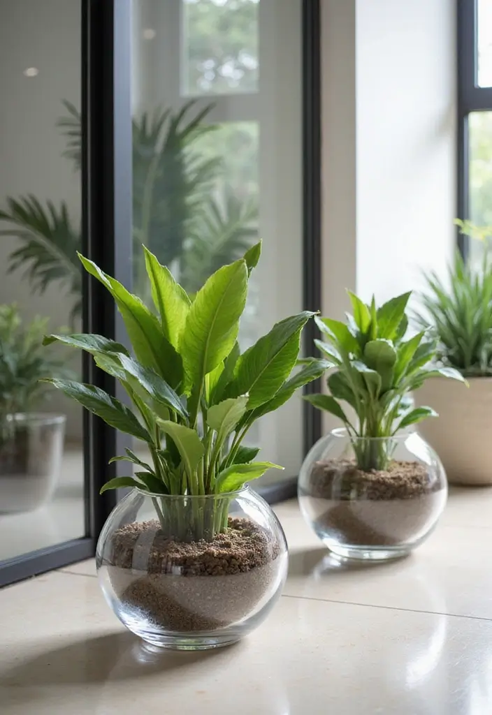 30 Large Round Planter Ideas That Make a Statement - 18. Modern Acrylic Planters