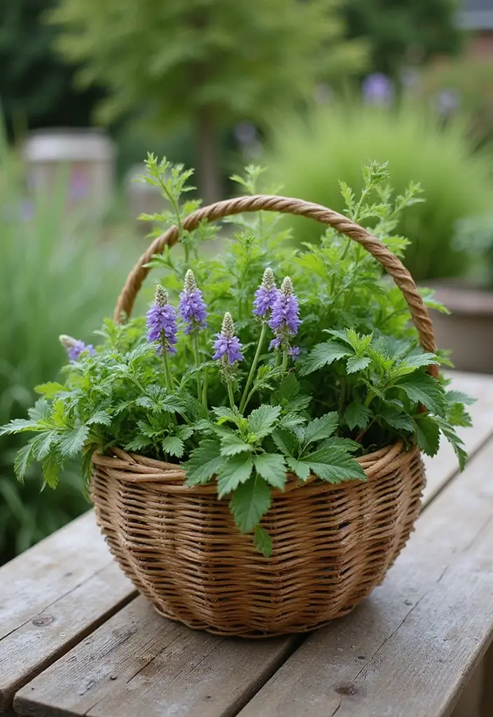 30 Large Round Planter Ideas That Make a Statement - 9. Charming Basket Planters