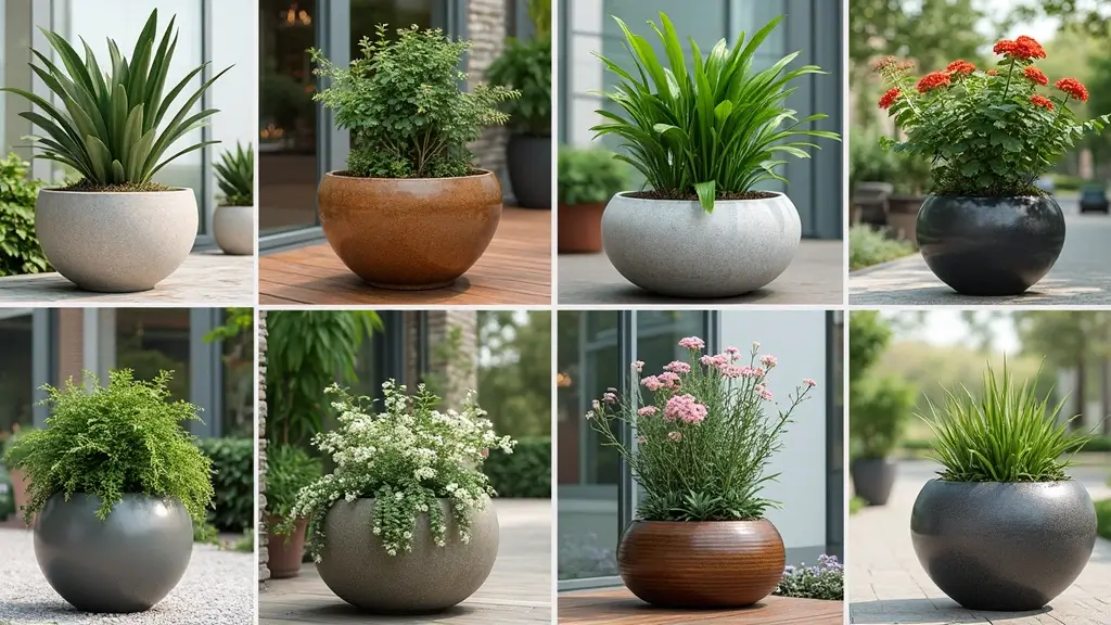 30 Large Round Planter Ideas That Make a Statement