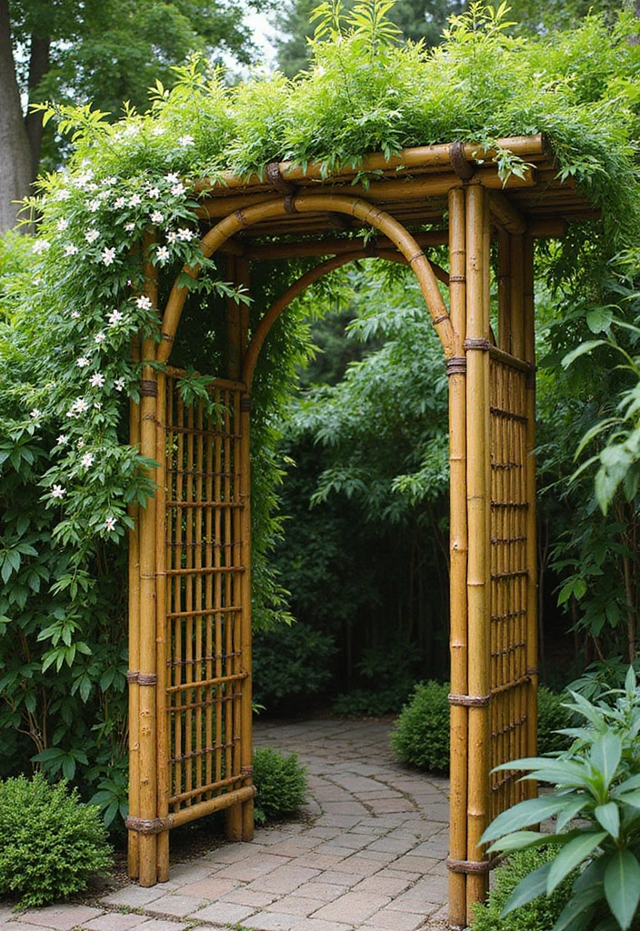 30 Lattice Trellis Ideas That Combine Beauty and Function - 11. Bamboo Trellis