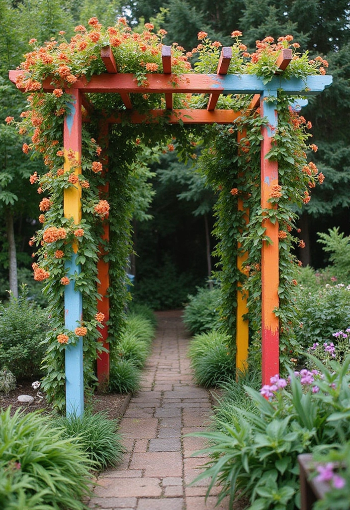 30 Lattice Trellis Ideas That Combine Beauty and Function - 12. Painted Trellis