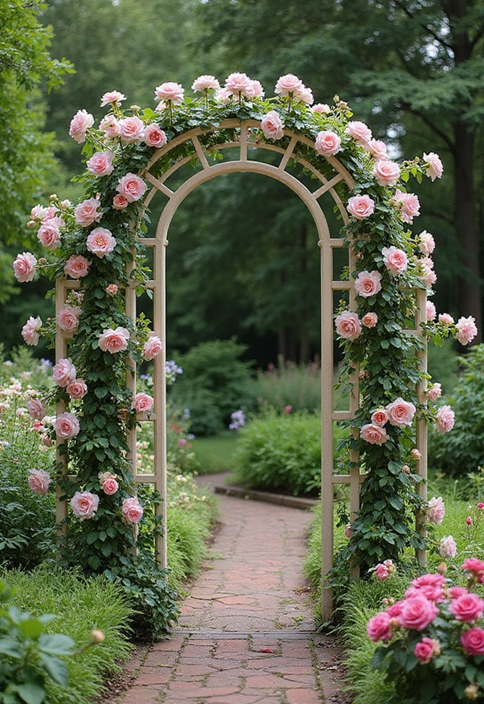 30 Lattice Trellis Ideas That Combine Beauty and Function - 14. Decorative Arched Trellis
