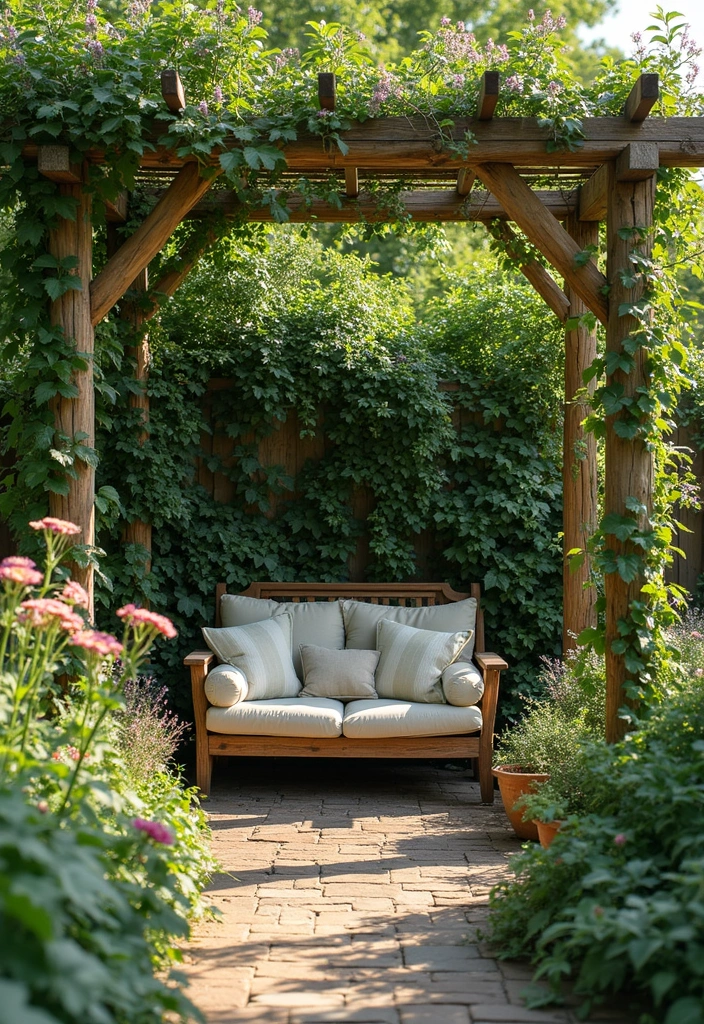 30 Lattice Trellis Ideas That Combine Beauty and Function - 16. Cozy Plant Nook Trellis