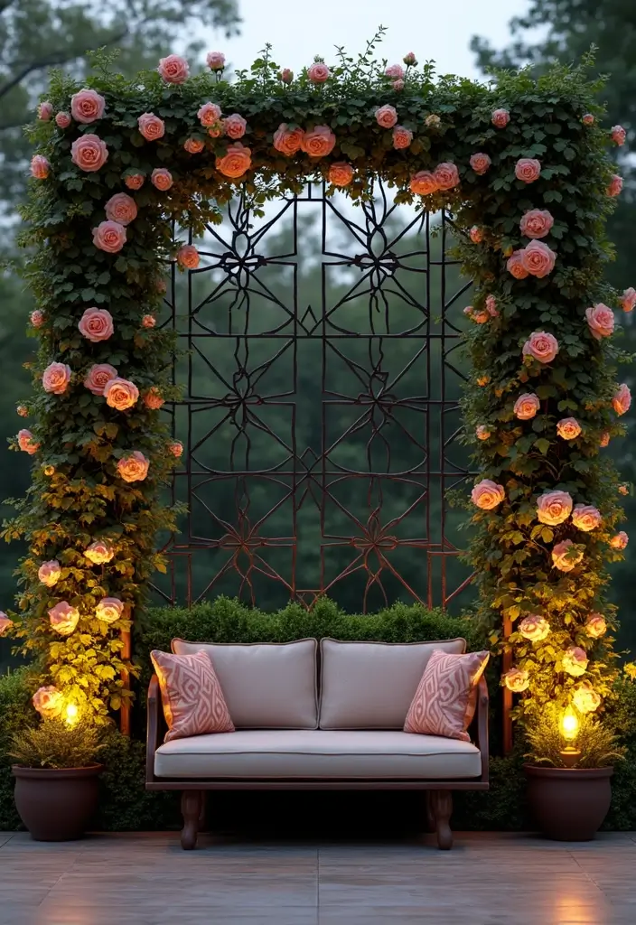 30 Lattice Trellis Ideas That Combine Beauty and Function - 2. Metal Lattice Trellis