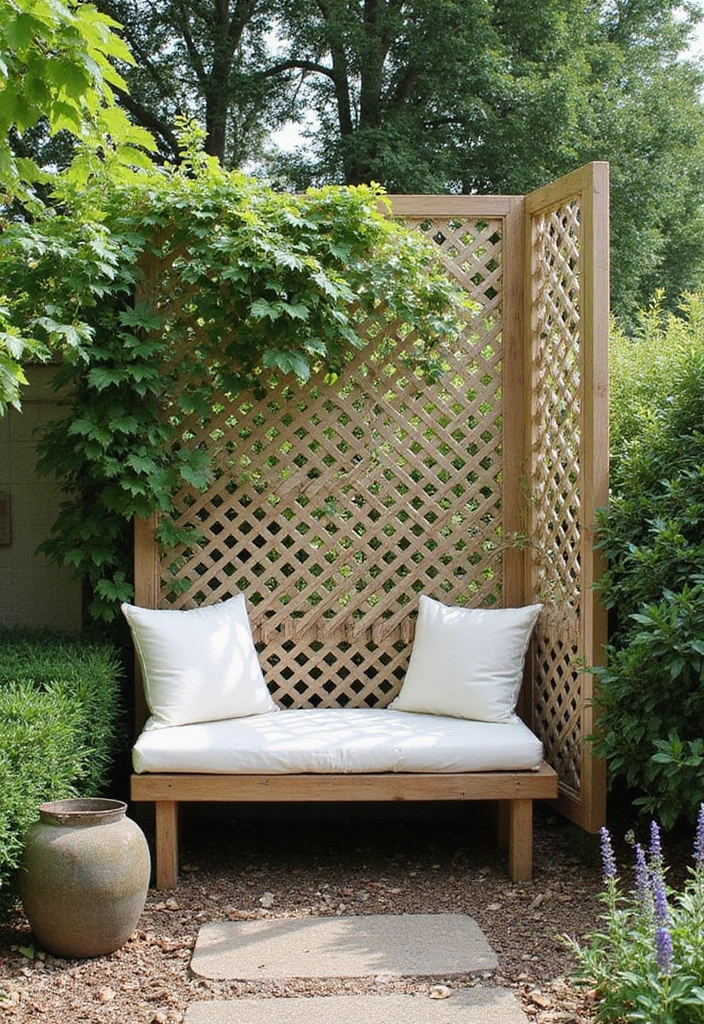 30 Lattice Trellis Ideas That Combine Beauty and Function - 25. Multi-use Lattice Panel