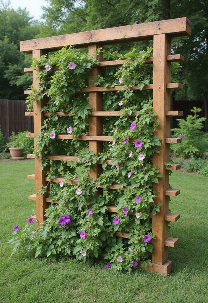 30 Lattice Trellis Ideas That Combine Beauty and Function - 3. DIY Pallet Trellis