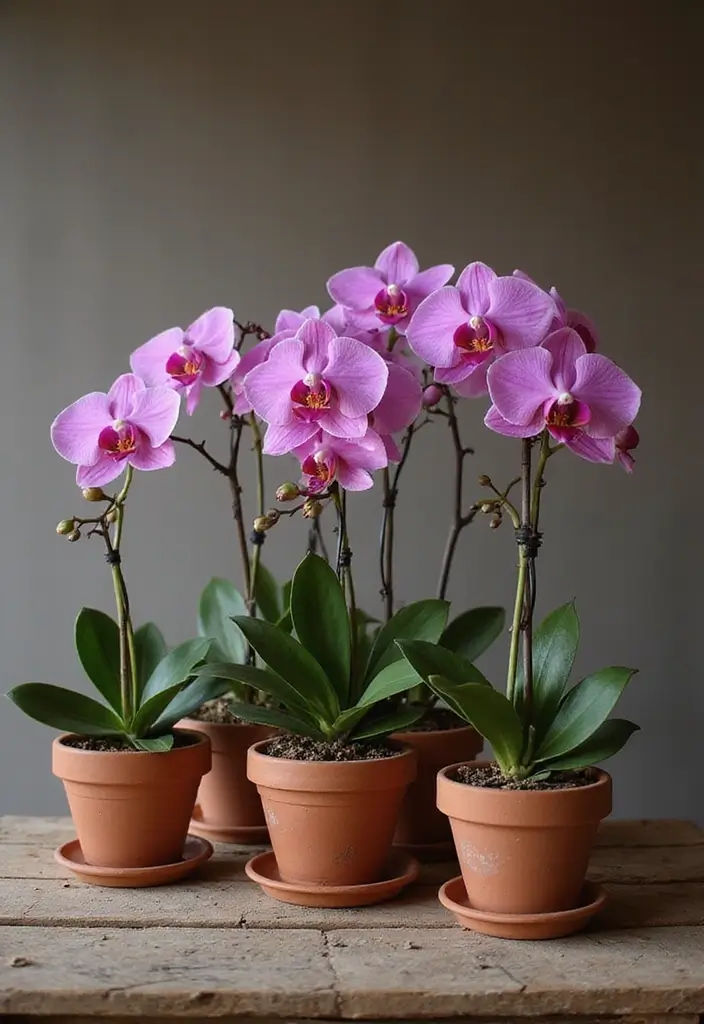 30 Orchid Planter Ideas That Highlight Elegant Blooms 76 30 Orchid Planter Ideas That Highlight Elegant Blooms - 14. Charming Clay Pots