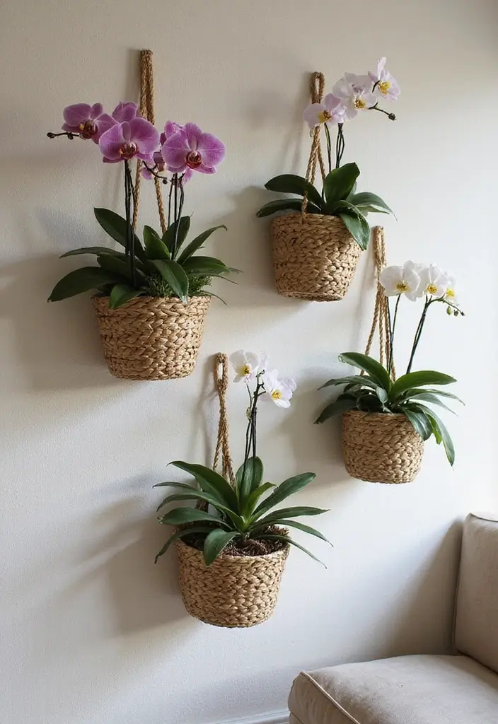 30 Orchid Planter Ideas That Highlight Elegant Blooms 124 30 Orchid Planter Ideas That Highlight Elegant Blooms - 22. Decorative Wall Baskets