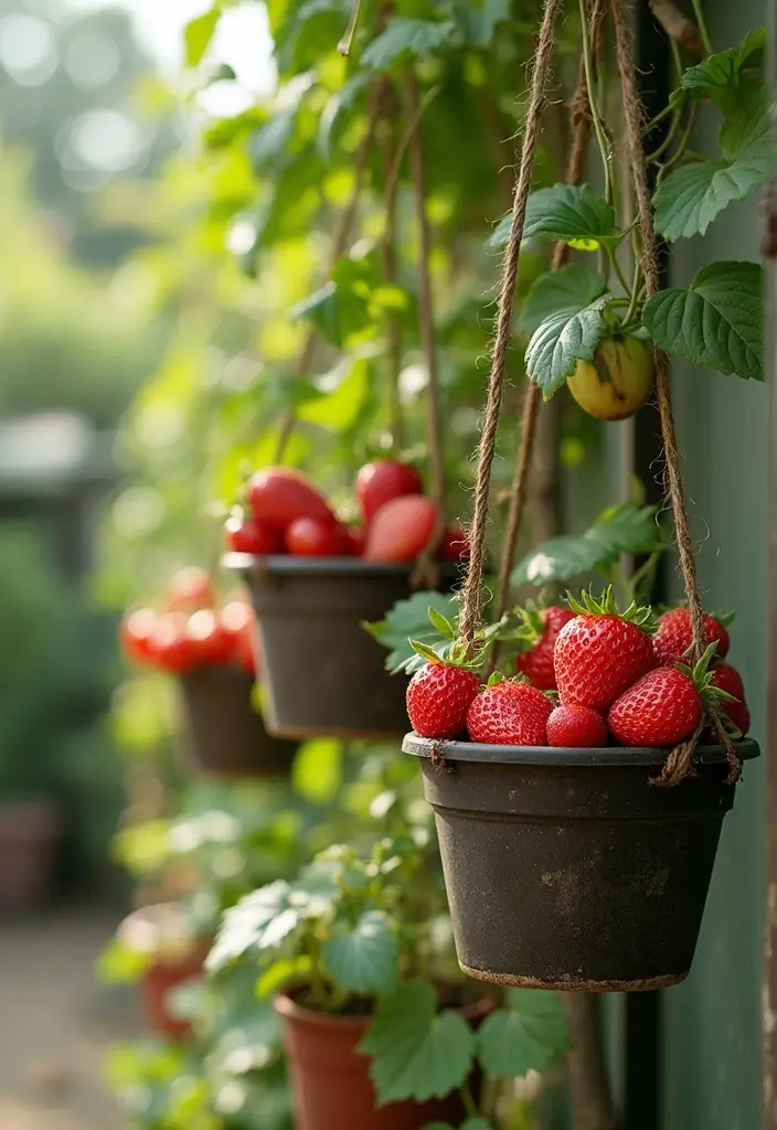 30 Outdoor Hanging Planter Ideas to Add Greenery Up High - 21. Hanging Fruit Planters