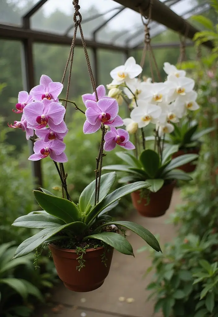 30 Outdoor Hanging Planter Ideas to Add Greenery Up High - 24. Hanging Orchid Planters