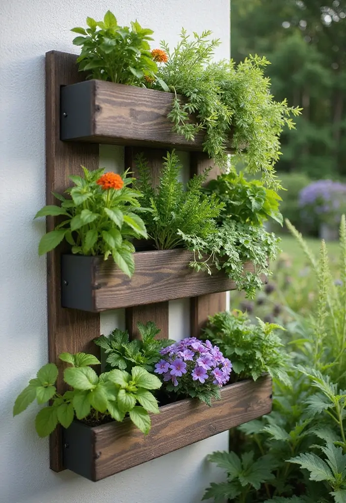 30 Outdoor Hanging Planter Ideas to Add Greenery Up High - 8. Vertical Planter Box