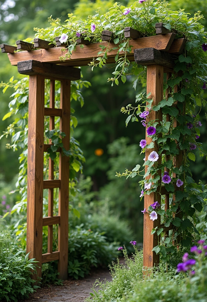 30 Outdoor Trellis Ideas That Transform Your Yard - 1. Rustic Wooden Trellis