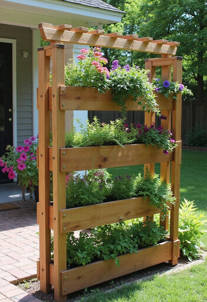 30 Outdoor Trellis Ideas That Transform Your Yard - 17. Trellis with Planter Boxes