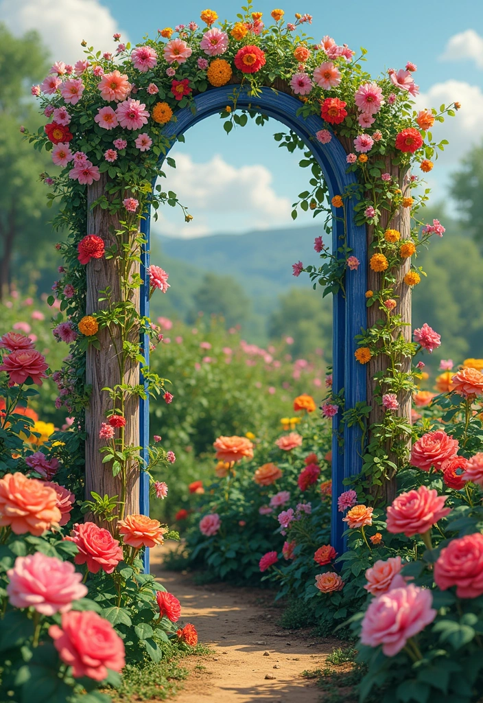 30 Outdoor Trellis Ideas That Transform Your Yard - 20. Colorful Painted Trellis