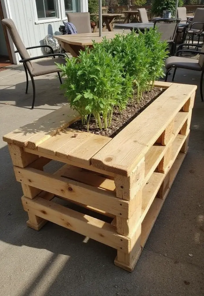 30 Pallet Planter Ideas You Can DIY on a Budget - 10. Pallet Planter Table