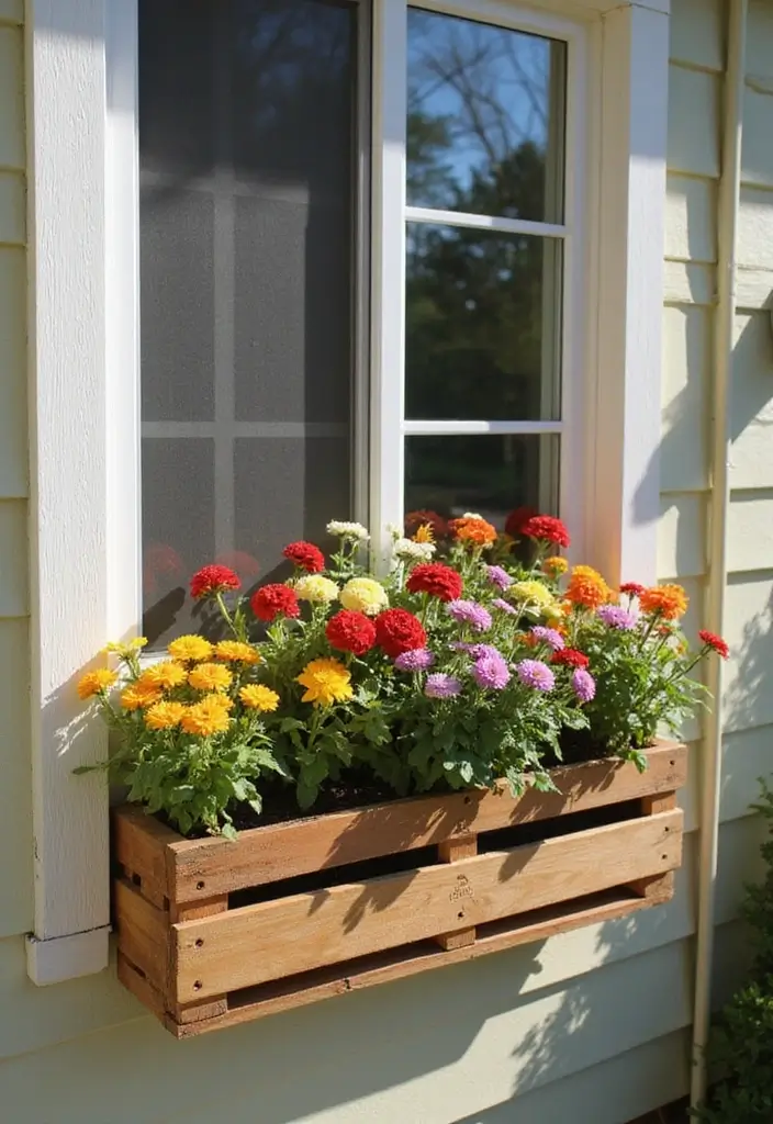 30 Pallet Planter Ideas You Can DIY on a Budget - 14. Pallet Window Box