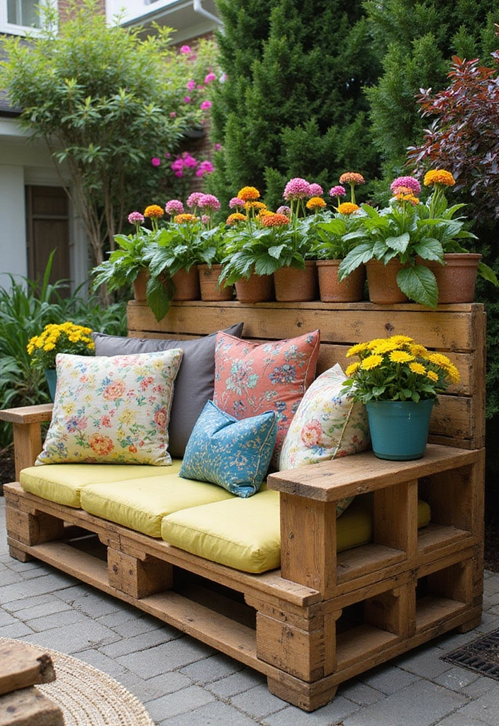 30 Pallet Planter Ideas You Can DIY on a Budget - 16. Pallet Planter with Built-in Seating