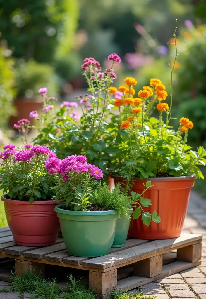 30 Pallet Planter Ideas You Can DIY on a Budget - 17. Pallet Planter with Containers