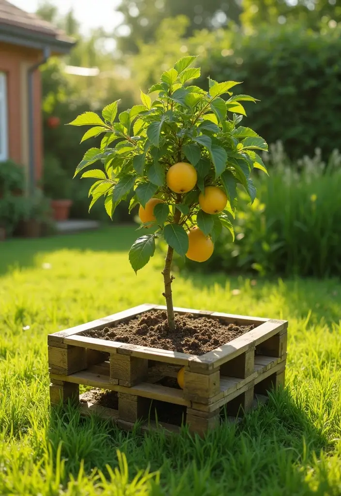 30 Pallet Planter Ideas You Can DIY on a Budget - 19. Pallet Fruit Tree Planter