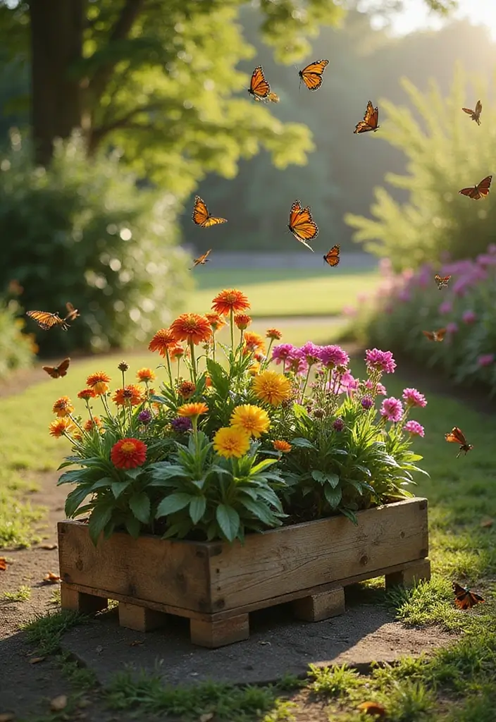 30 Pallet Planter Ideas You Can DIY on a Budget - 20. Pallet Butterfly Garden