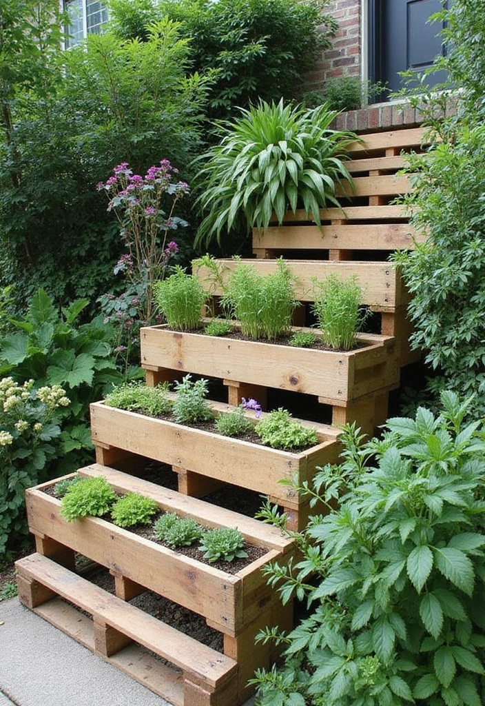 30 Pallet Planter Ideas You Can DIY on a Budget - 21. Pallet Planting Stairs