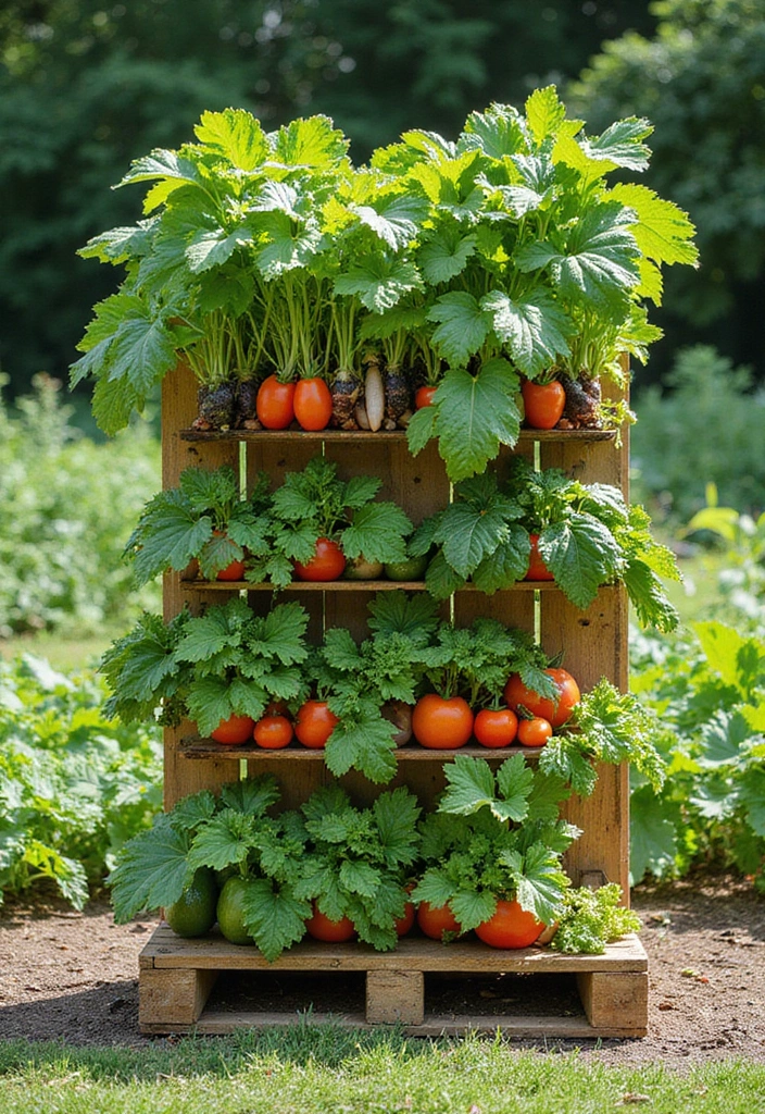 30 Pallet Planter Ideas You Can DIY on a Budget - 25. Pallet Vertical Vegetable Garden