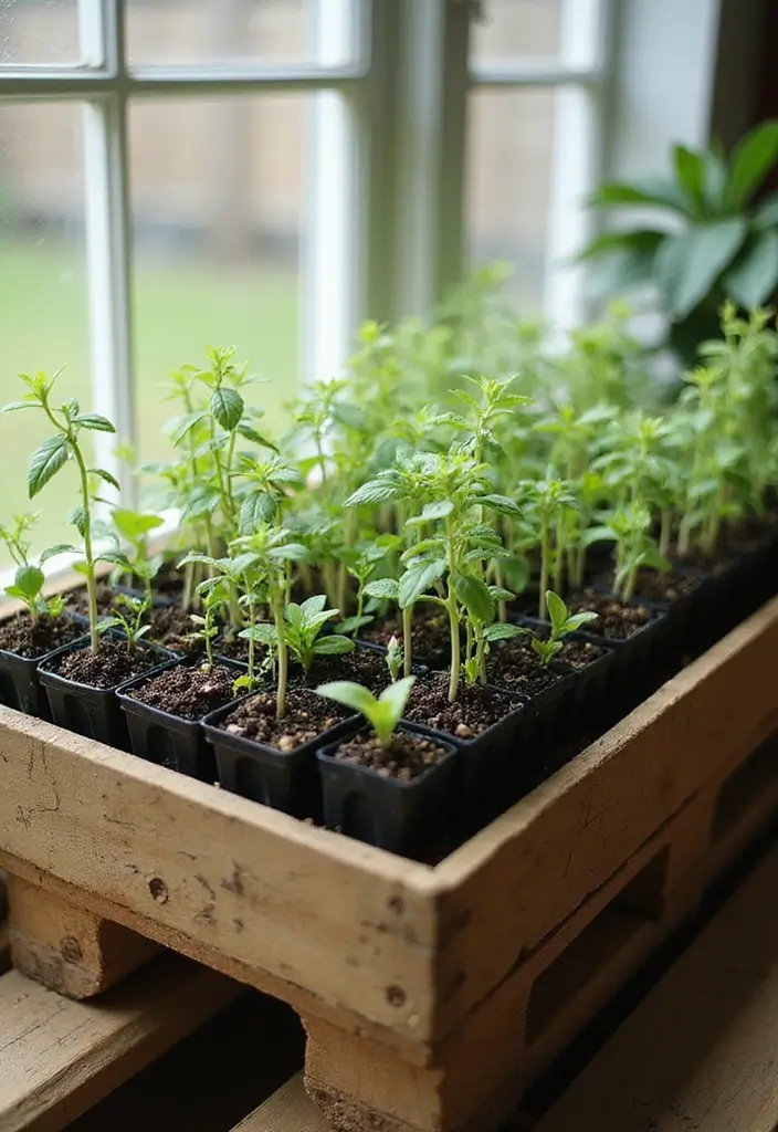 30 Pallet Planter Ideas You Can DIY on a Budget - 27. Pallet Seedling Starter