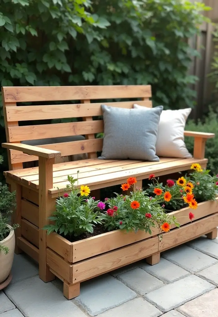30 Pallet Planter Ideas You Can DIY on a Budget - 6. Pallet Garden Bench Planter