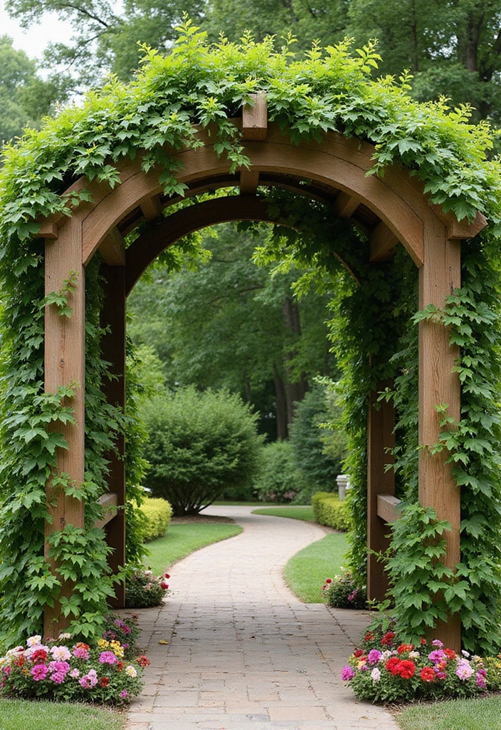 30 Passion Fruit Trellis Ideas for Tropical Garden Vibes 1 30 Passion Fruit Trellis Ideas for Tropical Garden Vibes - 1. Rustic Wooden Arches