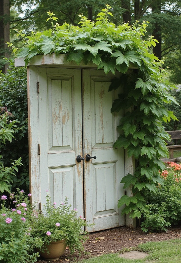 30 Passion Fruit Trellis Ideas for Tropical Garden Vibes 72 30 Passion Fruit Trellis Ideas for Tropical Garden Vibes - 12. Recycled Material Trellis