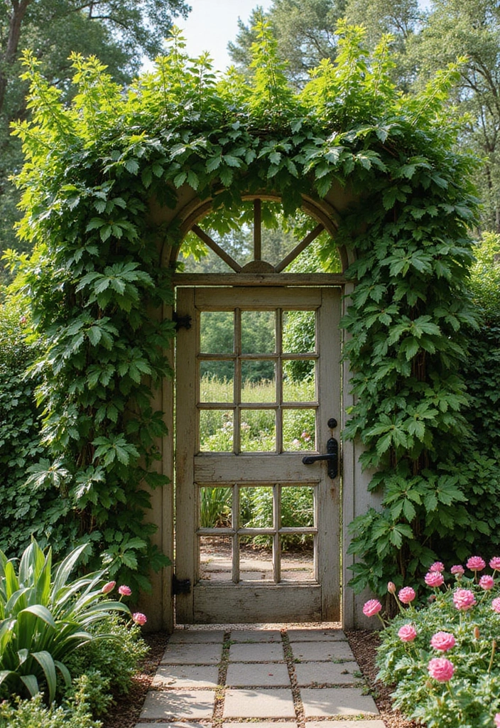 30 Passion Fruit Trellis Ideas for Tropical Garden Vibes 98 30 Passion Fruit Trellis Ideas for Tropical Garden Vibes - 16. Vintage Trellis Gate