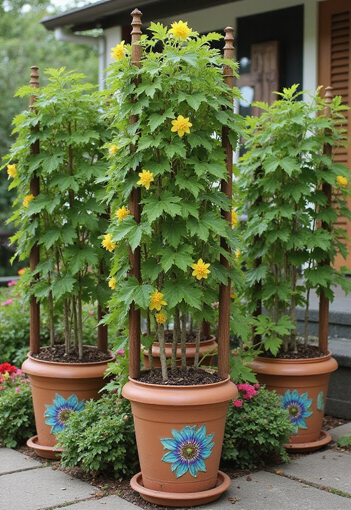 30 Passion Fruit Trellis Ideas for Tropical Garden Vibes 110 30 Passion Fruit Trellis Ideas for Tropical Garden Vibes - 18. Container Trellis