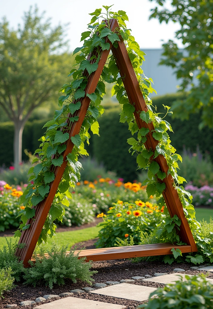 30 Passion Fruit Trellis Ideas for Tropical Garden Vibes 124 30 Passion Fruit Trellis Ideas for Tropical Garden Vibes - 20. Triangle Trellis