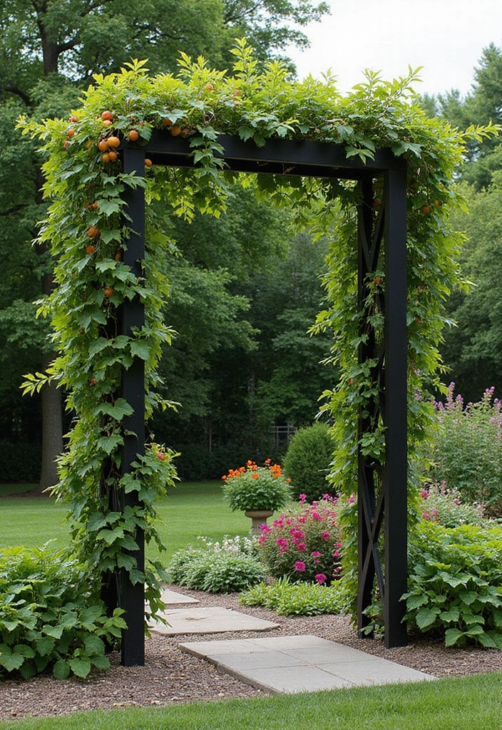 30 Passion Fruit Trellis Ideas for Tropical Garden Vibes 171 30 Passion Fruit Trellis Ideas for Tropical Garden Vibes - 27. Geometric Trellis