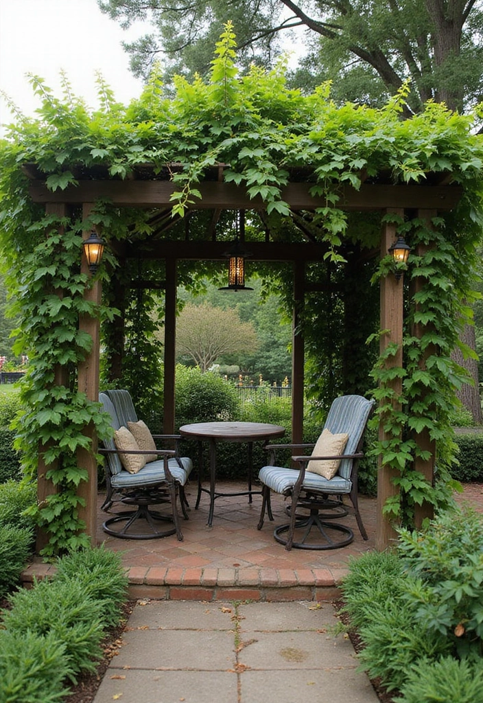 30 Passion Fruit Trellis Ideas for Tropical Garden Vibes 183 30 Passion Fruit Trellis Ideas for Tropical Garden Vibes - 29. Shade Pavilion Trellis
