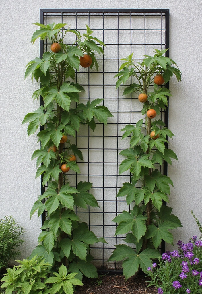 30 Passion Fruit Trellis Ideas for Tropical Garden Vibes 46 30 Passion Fruit Trellis Ideas for Tropical Garden Vibes - 8. Wire Mesh Trellis