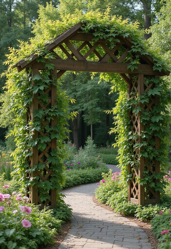 30 Passion Fruit Trellis Ideas for Tropical Garden Vibes 51 30 Passion Fruit Trellis Ideas for Tropical Garden Vibes - 9. Classic Lattice Trellis