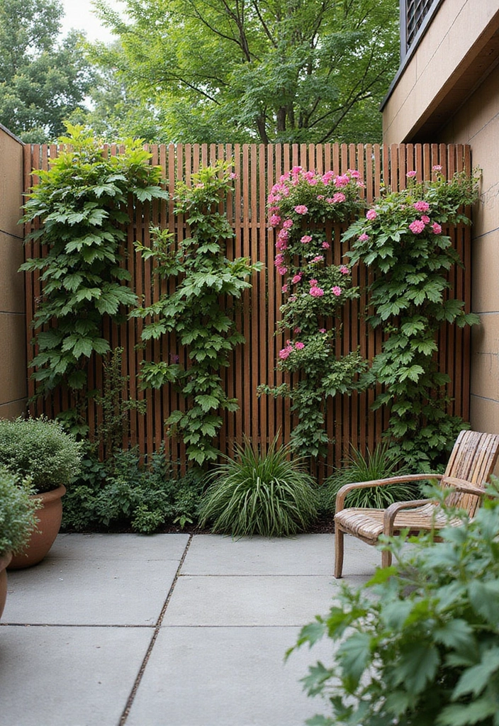 30 Patio Trellis Ideas That Add Privacy and Charm - 12. Vertical Slat Trellis