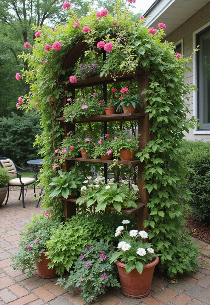 30 Patio Trellis Ideas That Add Privacy and Charm - 16. Multi-Level Trellis