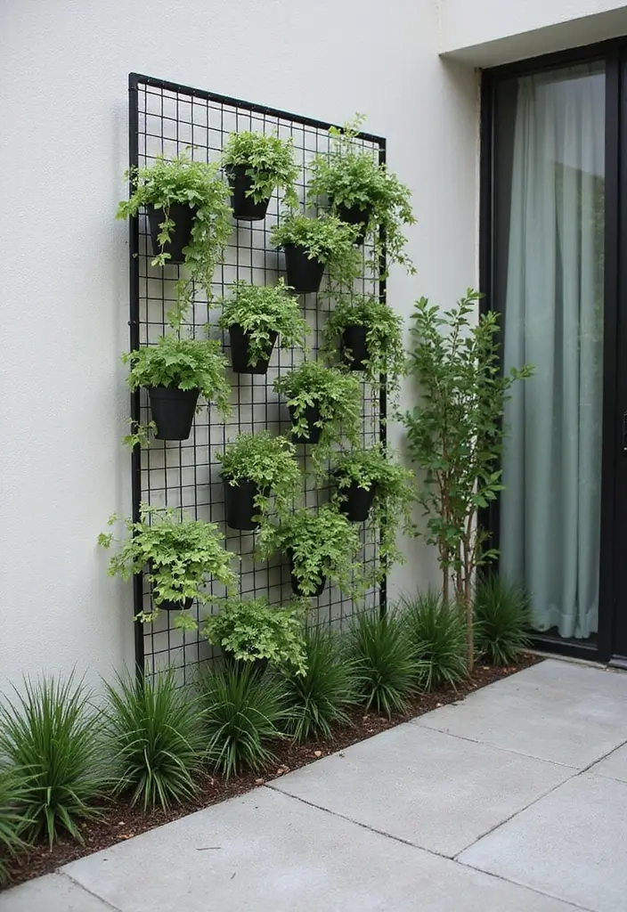 30 Patio Trellis Ideas That Add Privacy and Charm - 20. Vertical Wire Trellis